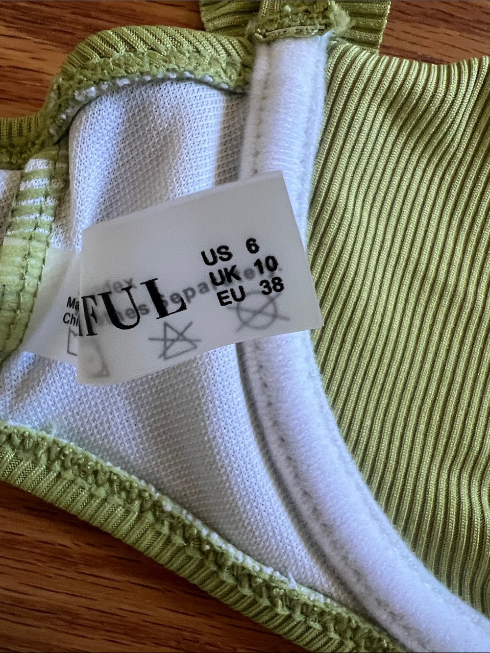 Zaful Olive Green Ribbed Ruffle Bikini Set - Picture 2 of 7